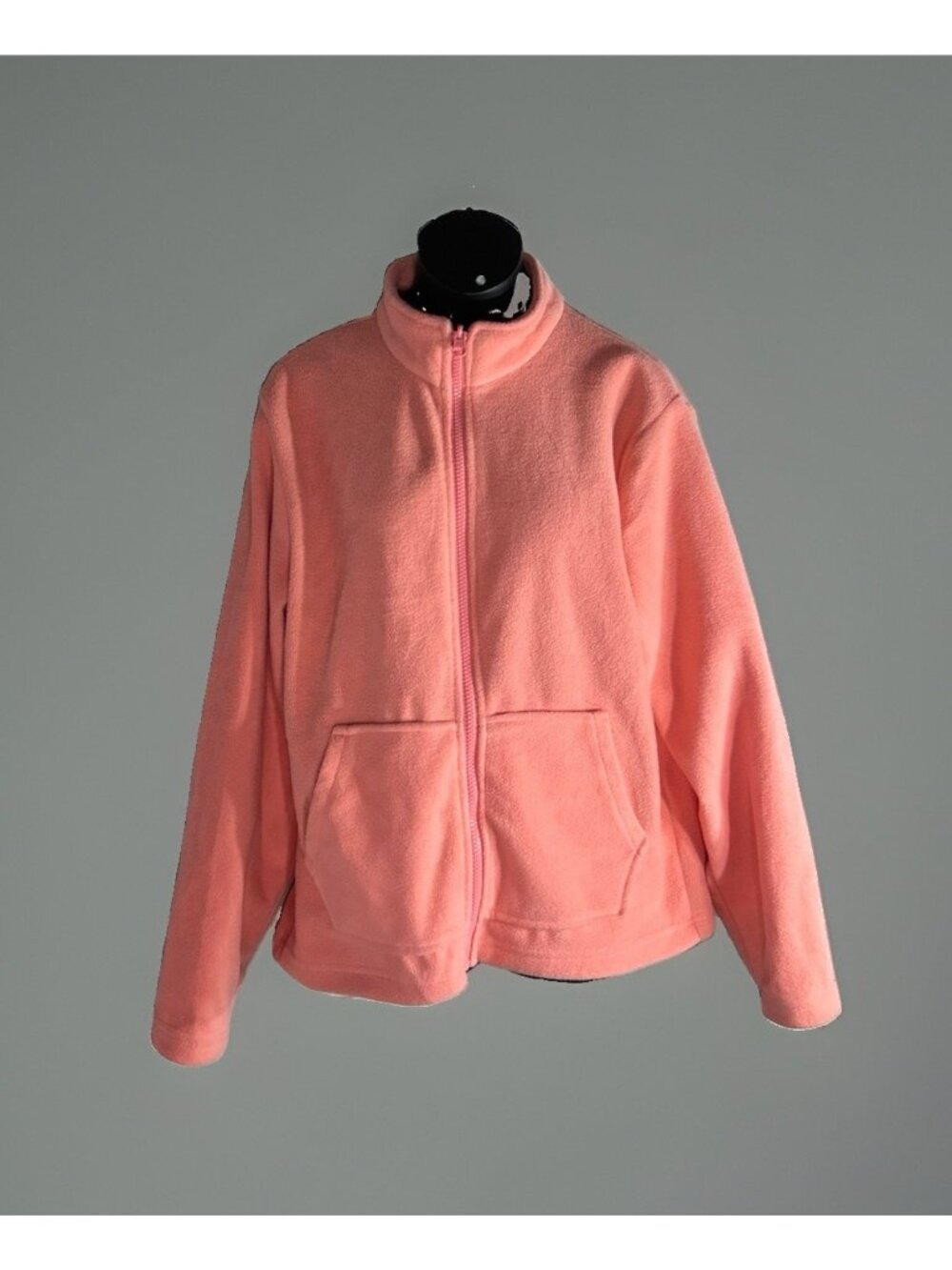 Eddie Bauer Jacket Kids L 14/16 Salmon Pink Fleece Full Zip Up with Pockets Coat